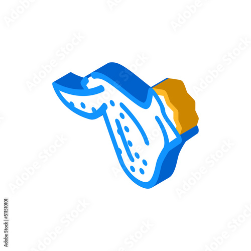 chicken wing with three phalanges isometric icon vector. chicken wing with three phalanges sign. isolated symbol illustration