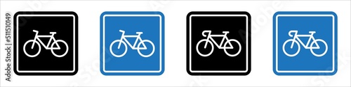 Bicycle parking icon, Bicycle sign area, vector illustration