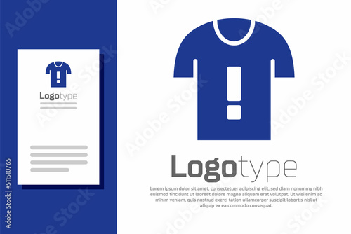 Blue T-shirt protest icon isolated on white background. Logo design template element. Vector