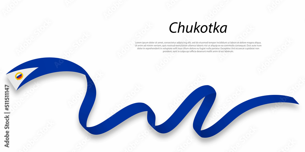 Waving ribbon or stripe with flag of Chukotka Waving ribbon or stripe with flag of Chukotka
