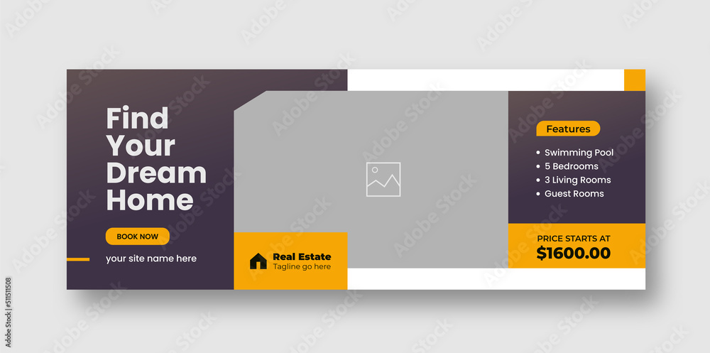 Dream home and modern home for sale facebook cover banner template for real estate company, social media cover Dream home and modern home for sale facebook cover banner template for real estate company, social media cover