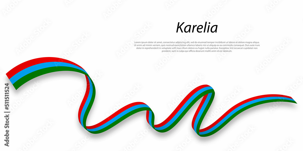 Waving ribbon or stripe with flag of Karelia Waving ribbon or stripe with flag of Karelia