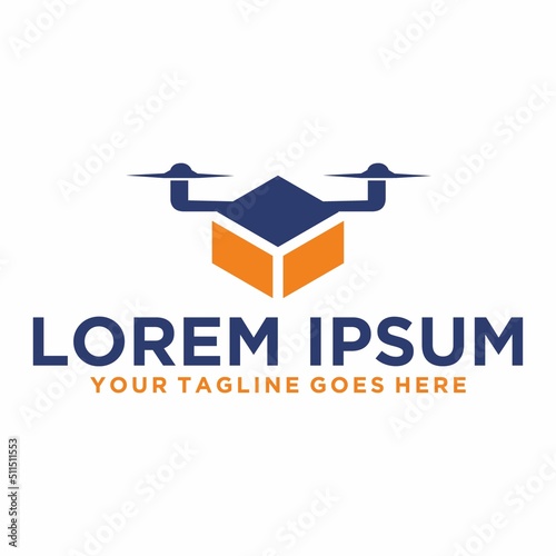 Drone delivery express logo design
