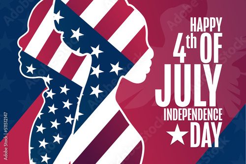 Happy Independence Day. 4th of July. USA. Holiday concept. Template for background, banner, card, poster with text inscription. Vector EPS10 illustration.