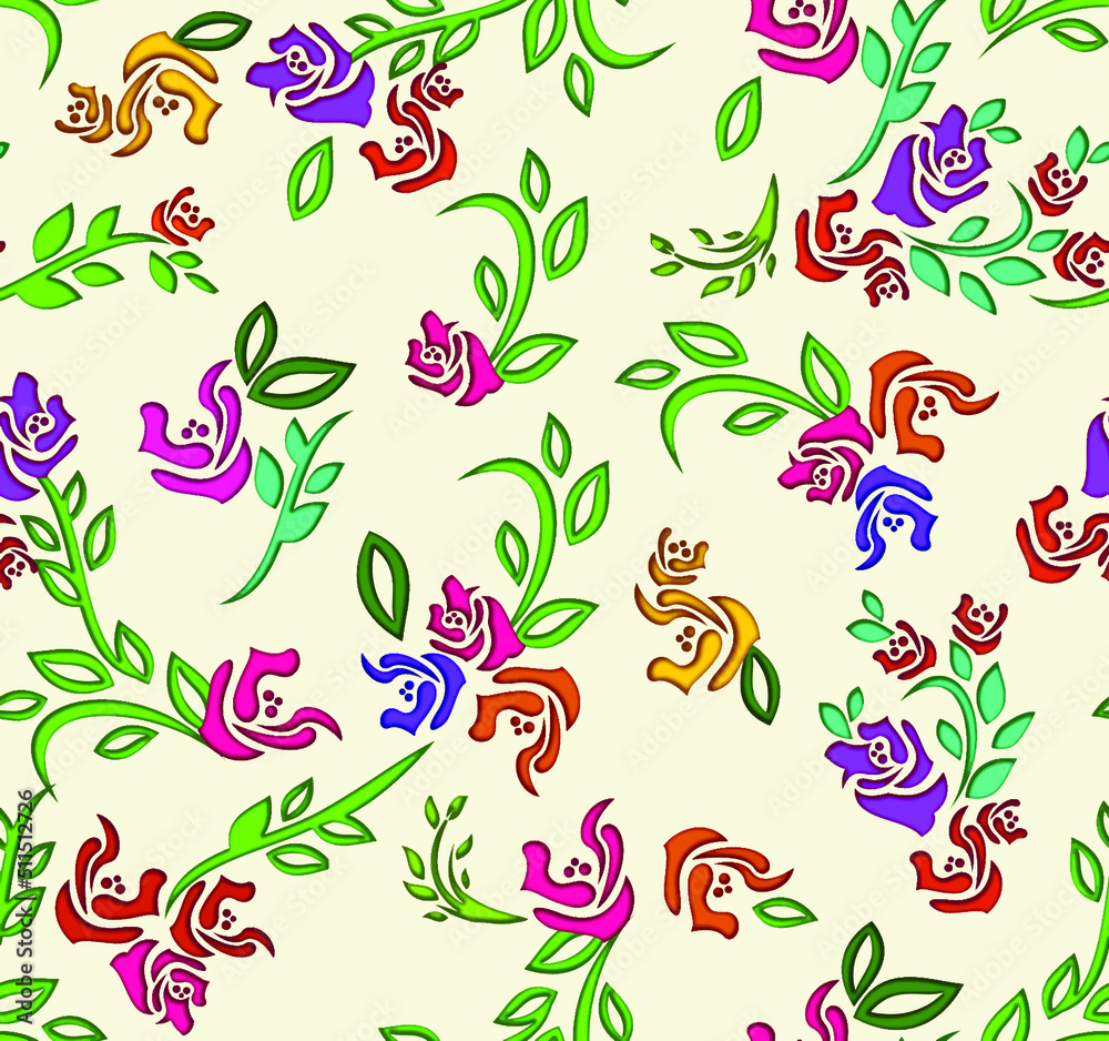 a pattern suitable for a textile consisting of flowers