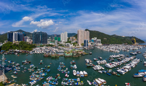 Obraz na plátně Top view of Hong Kong typhoon shelter