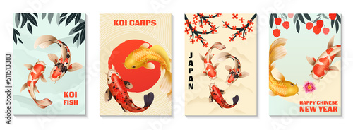 Realistic Koi Fish Posters