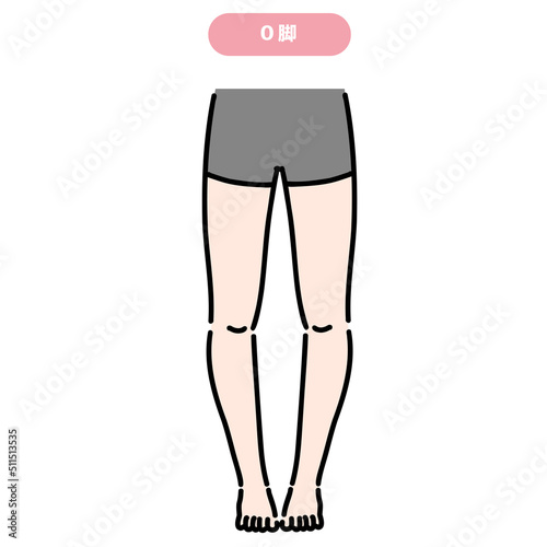 O脚の女性の下半身