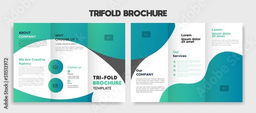 Catalog trifold brochure minimalist Editable text vector template