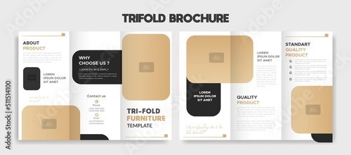 Catalog trifold brochure minimalist Editable text vector template