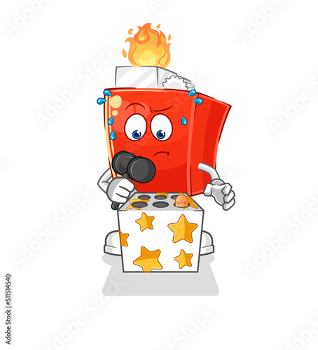 lighter play whack a mole mascot. cartoon vector