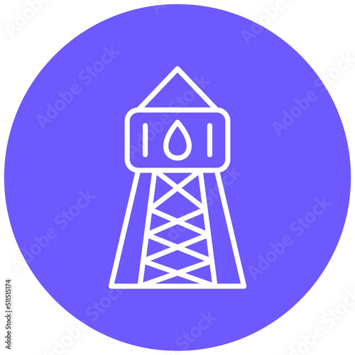 Water Tower Icon Style