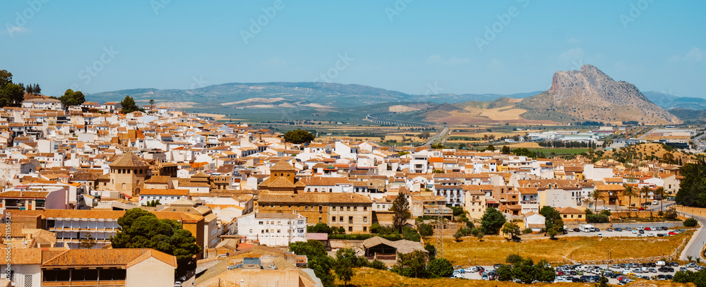 aerial view of Antequera, Spain, web banner