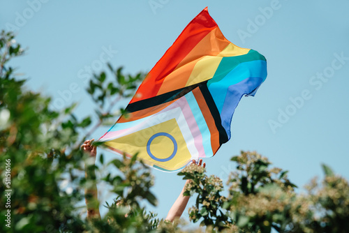 shows an intersex-inclusive progress pride flag photo
