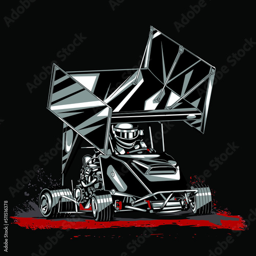 drag race isolated on black background for poster, t-shirt print, business element, social media content, blog, sticker, vlog, and card. vector illustration.