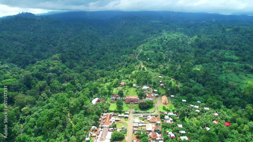 Aerial view from Roca Agostinho Neto at Sao Tome,Africa