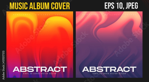 Music Album Cover for the Web Presentation. Colorful Vector Background. Abstract postcard set. Posters Template. Vinyl and CD DVD artwork design. Square banners, brochure, book. Electronic Music   