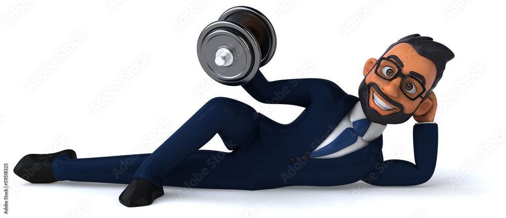 Fun 3D cartoon illustration of an indian businessman Fun 3D cartoon illustration of an indian businessman