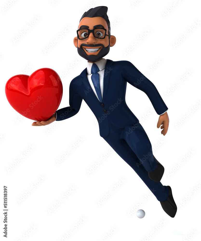 Fun 3D cartoon illustration of an indian businessman Fun 3D cartoon illustration of an indian businessman