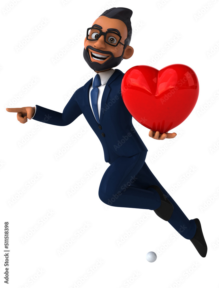 Fun 3D cartoon illustration of an indian businessman Fun 3D cartoon illustration of an indian businessman