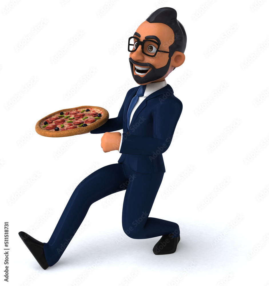 Fun 3D cartoon illustration of an indian businessman Fun 3D cartoon illustration of an indian businessman