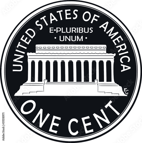 amercian one cent dollar black design handmade silhouette