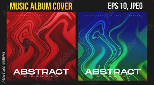 Music Album Cover for the Web Presentation. Colorful Vector Background. Abstract postcard set. Posters Template. Vinyl and CD DVD artwork design. Square banners, brochure, book. Electronic Music   