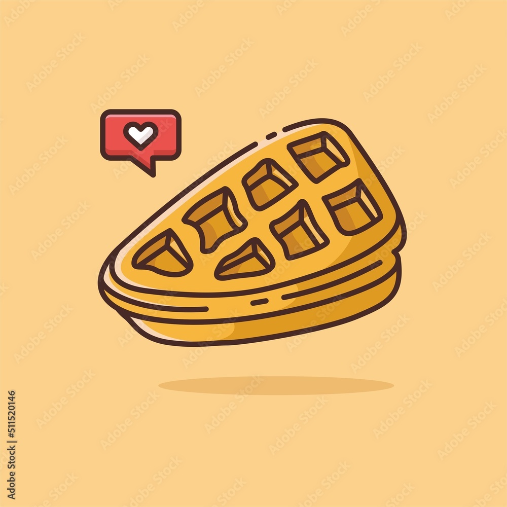 Illustration vector graphic of Waffle. Waffle minimalist style isolated on an orange background. The illustration is suitable for web landing pages, banners, flyers, stickers, cards, etc. Illustration vector graphic of Waffle. Waffle minimalist style isolated on an orange background. The illustration is suitable for web landing pages, banners, flyers, stickers, cards, etc.