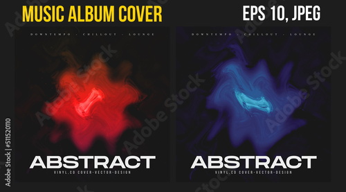 Music Album Cover for the Web Presentation. Colorful Vector Background. Abstract postcard set. Posters Template. Vinyl and CD DVD artwork design. Square banners, brochure, book. Electronic Music   