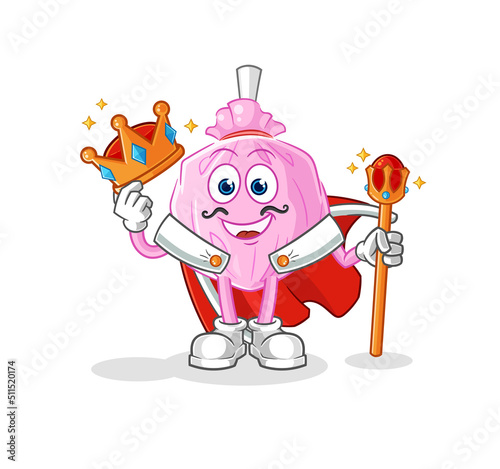 cute candy king vector. cartoon character