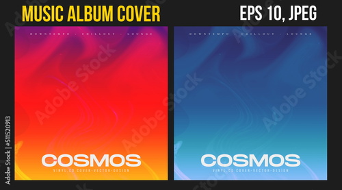Music Album Cover for the Web Presentation. Colorful Vector Background. Abstract postcard set. Posters Template. Vinyl and CD DVD artwork design. Square banners, brochure, book. Electronic Music   