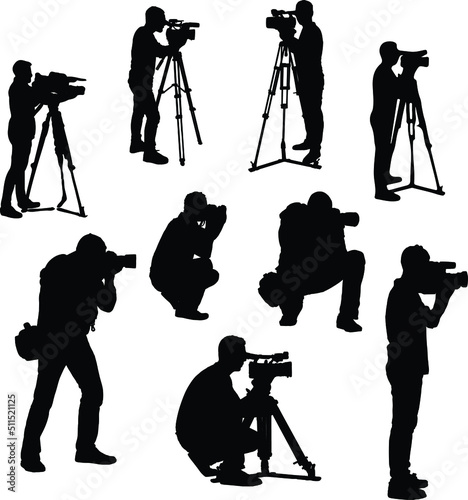 silhouette of photographer with a camera