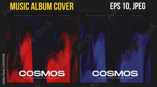 Music Album Cover for the Web Presentation. Colorful Vector Background. Abstract postcard set. Posters Template. Vinyl and CD DVD artwork design. Square banners, brochure, book. Electronic Music   