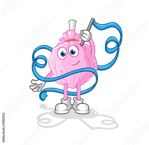 cute candy Rhythmic Gymnastics mascot. cartoon vector