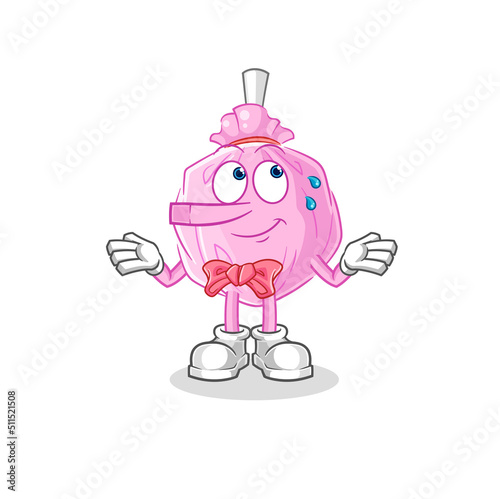 cute candy lie like Pinocchio character. cartoon mascot vector