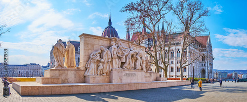 The Kossuth Memorial in front of Parliament building, Budapest, Hungary photo