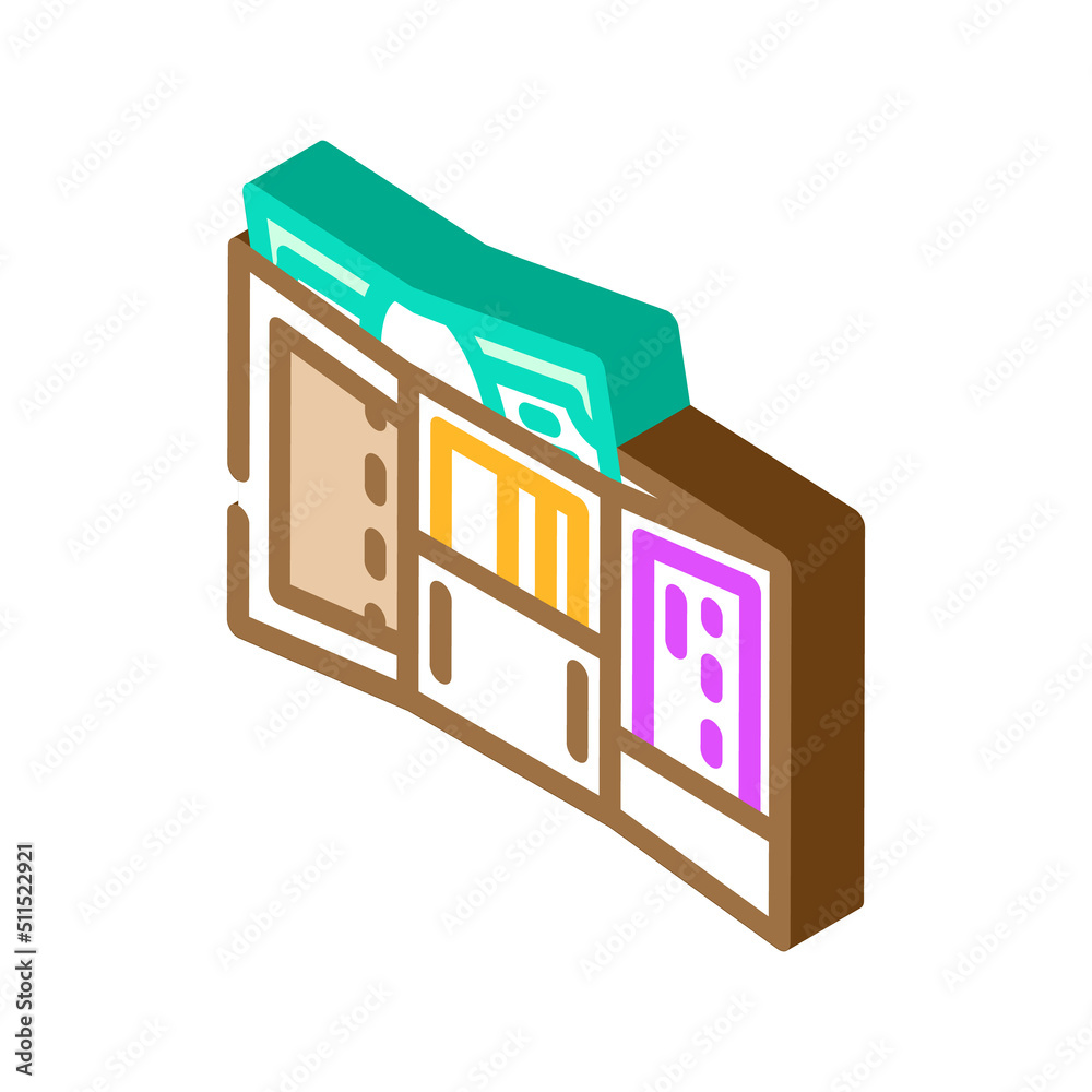 wallet with cash and card isometric icon vector. wallet with cash and card sign. isolated symbol illustration wallet with cash and card isometric icon vector. wallet with cash and card sign. isolated symbol illustration