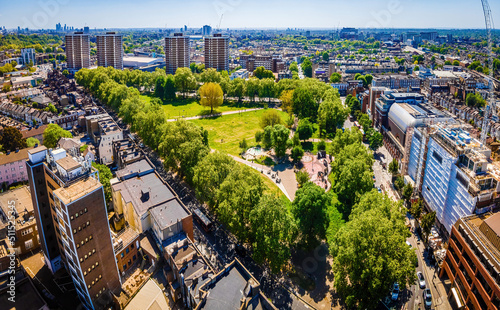 Canvas Print The aerial view of Shepherds Bush and Westfield area in London