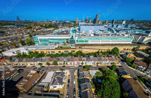 The aerial view of Shepherds Bush and Westfield area in London photo