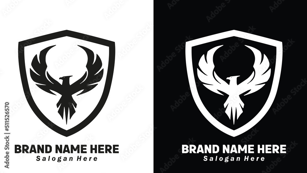 Fototapeta premium Eagle Shield icon design illustration, Vector illustration.