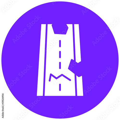 Road Crack Icon Style