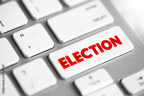 Election text button on keyboard, concept background photo