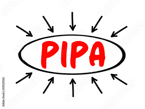PIPA - Protect Intellectual Property Act acronym text with arrows, concept background