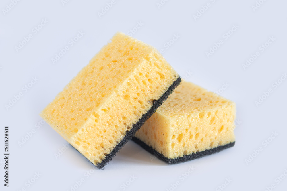Sponge for washing dishes isolated on white background