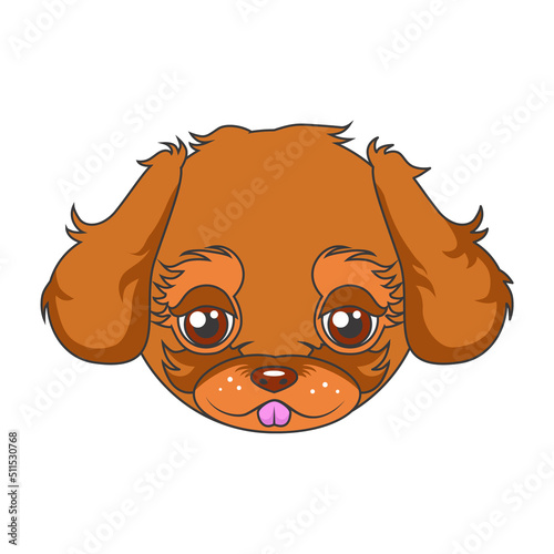 The muzzle of a cute dog. Icon illustration. Vector