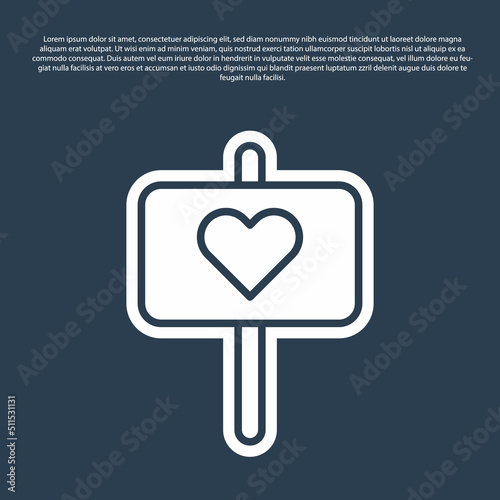 Blue line Peace icon isolated on blue background. Hippie symbol of peace. Vector