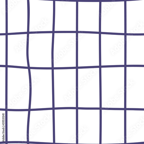 Crossed lines grid seamless pattern. Hand drawn plaid endless wallpaper. Checkered background.