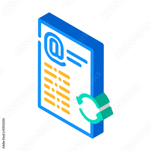 email list cleaning isometric icon vector. email list cleaning sign. isolated symbol illustration