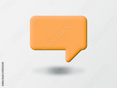 3d social media notification blank speech bubble pin