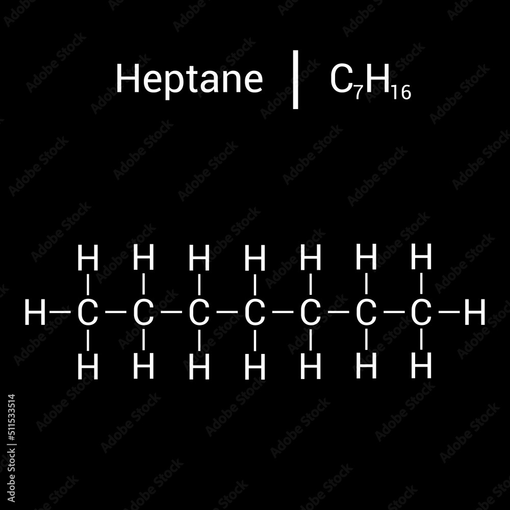 chemical structure of Heptane (C7H16) chemical structure of Heptane (C7H16)